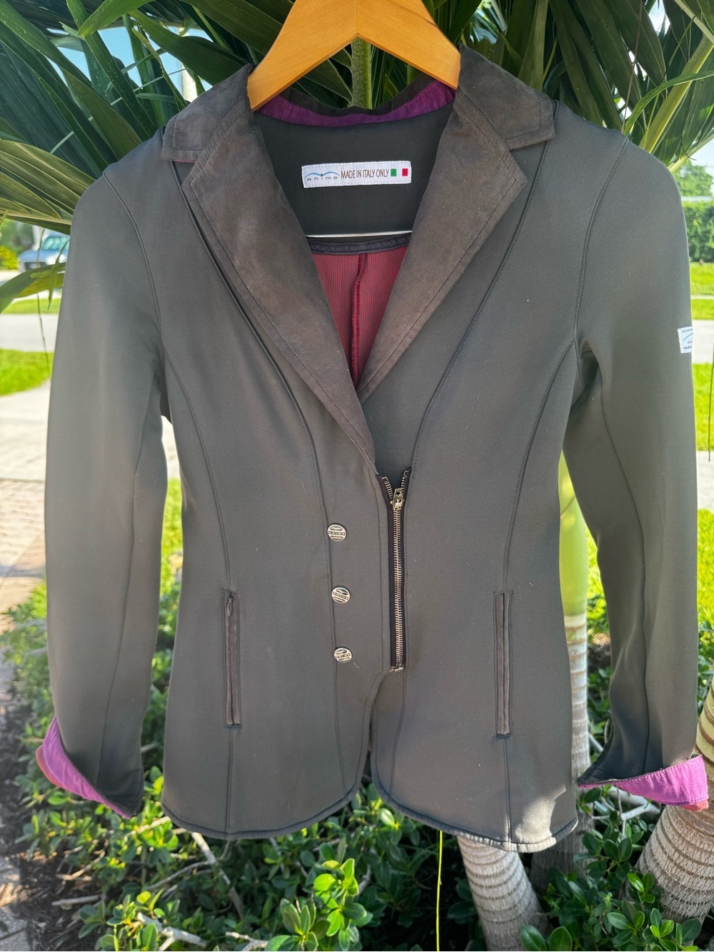 Animo Italia Women’s Equestrian Show Jacket - Grey/Purple - IT 40 / US 4 - Picture 2 of 16